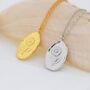Daisy Flower Oval Pendant Necklace In Sterling Silver, thumbnail 2 of 10