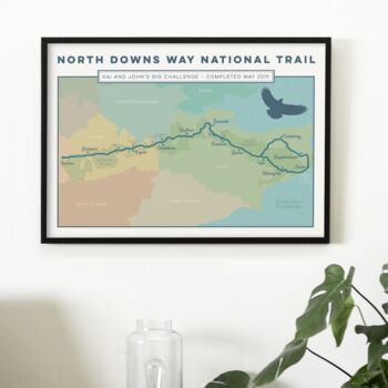 Personalised North Downs Way Map Print, 2 of 10