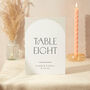 Table Number Sign A5 Wedding Sign Minimalist Arch, thumbnail 1 of 5