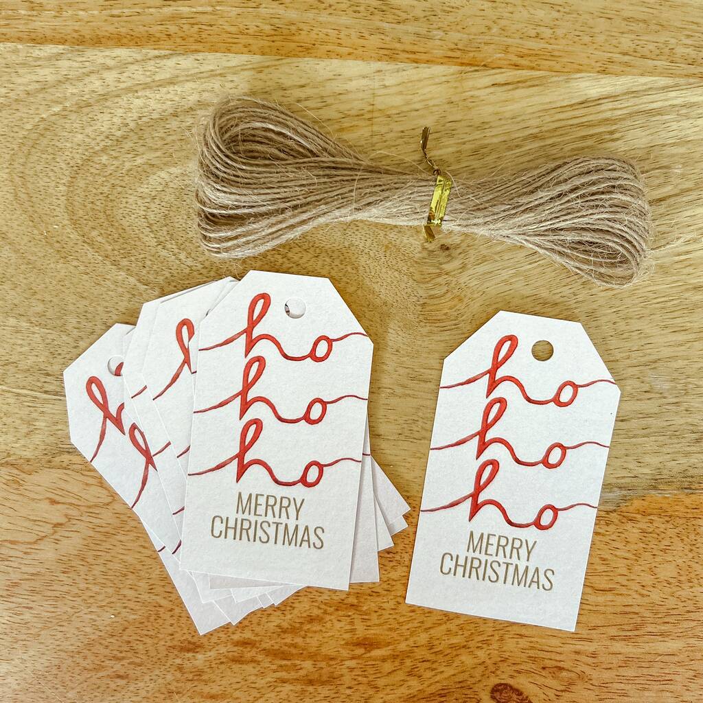 Eight X Christmas Gift Tags Ho Ho Ho, 1 of 2