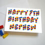 Personalised Age And Name Building Block Birthday Card, thumbnail 3 of 4