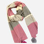 Cashmere Herringbone Pink Pom Pom Scarf, thumbnail 4 of 5
