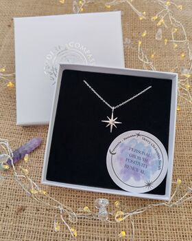 Handmade Sterling Silver North Star Birthstone Christmas Necklace: December Birthstone, 2 of 12