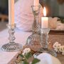 Clear Glass Dinner Candlestick Two Sizes, thumbnail 1 of 10