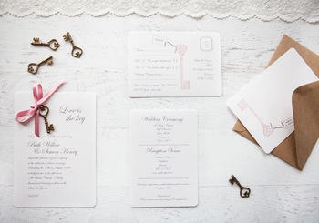 'Love Is The Key' DIY Wedding Invitation Pack, 6 of 10