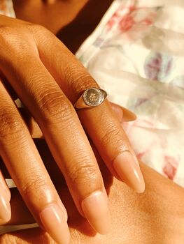 Om Symbols With Cubic Zirconia Sterling Silver Ring, 8 of 11