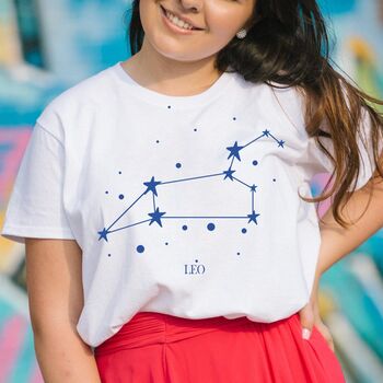 Personalised Organic Cotton Star Sign T Shirt, 6 of 10