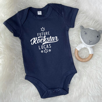 Future Rockstar Personalised Babygrow With Stars, 2 of 12
