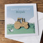 Personalised Birthday Card With Wooden Farm Tractor Keepsake, thumbnail 2 of 4
