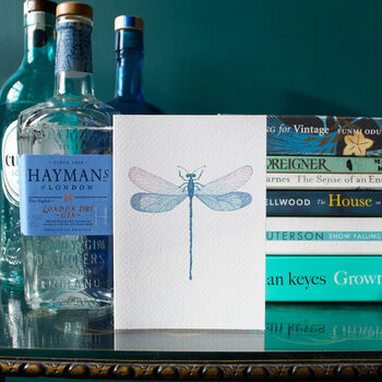 Hand Drawn Dragonfly Illustrated Blank Greeting Card, 2 of 10