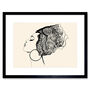 Woman Headdress Black White Sketch Wall Art Print, thumbnail 1 of 3