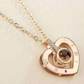 Personalised Projection Photo Jewellery Heart Compass, 3 of 3