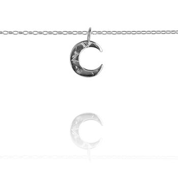 Mini Silver Crescent Moon Necklace, 4 of 5