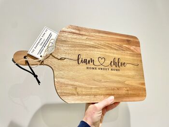 Personalised Wooden Chopping Board Home Sweet Home Gift, 4 of 7