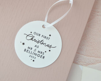 Personalised First Christmas As Mr And Mrs Bauble, 3 of 4