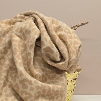 Winter Leopard Blanket Scarf In Cream, 2 of 3