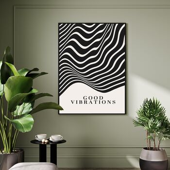 Custom Bauhaus Good Vibrations Black White Vibes Art Print, 2 of 8