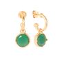 Emerald Green Crystal Hoop Earrings, thumbnail 3 of 4