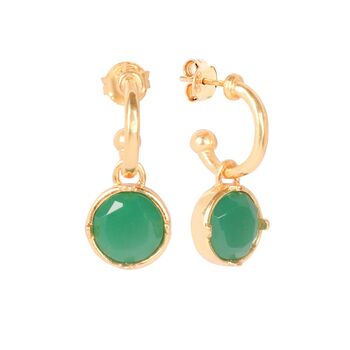 Emerald Green Crystal Hoop Earrings, 3 of 4