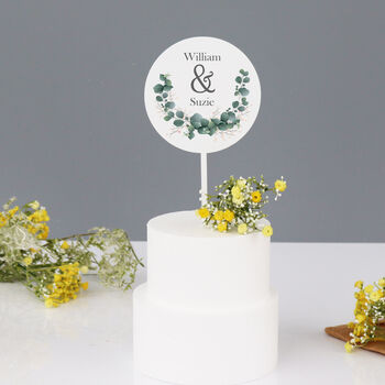 Personalised Wedding Cake Topper Botanical, 5 of 5