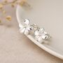 Sterling Silver February Violet Birth Flower Stud Earrings, thumbnail 1 of 10