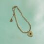 Peridot Heart Charm Rope Bracelet, thumbnail 4 of 8