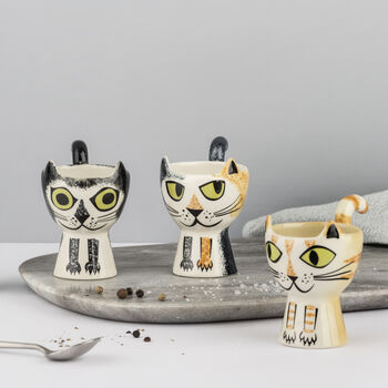 Black And White Cat Egg Cup, 2 of 4