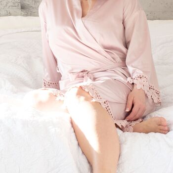 Personalised Bride To Be Wedding Robe Pink, 5 of 5