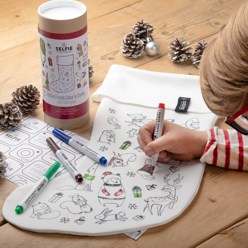 Image of Festive Friends Personalised Colour In Stocking