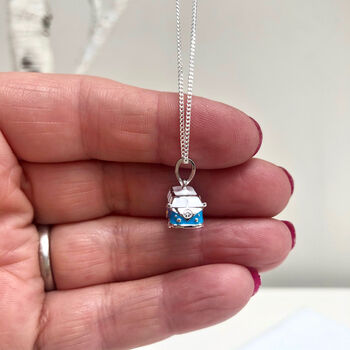 Sterling Silver Camper Van Enamel Necklace, 9 of 9