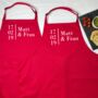 Personalised Wedding Anniversary Couple Aprons, thumbnail 4 of 6