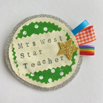 Personalised Best Teacher Gift Badge Pin, 4 of 6