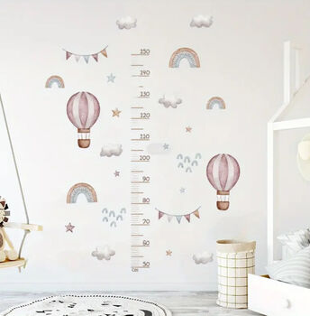 Height Chart Rainbows Clouds Balloons Bunting Stickers, 2 of 3
