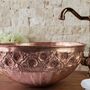 Hand Engraved Copper Vanity Sink, Copper Floral Handcrafted Basin, thumbnail 2 of 6