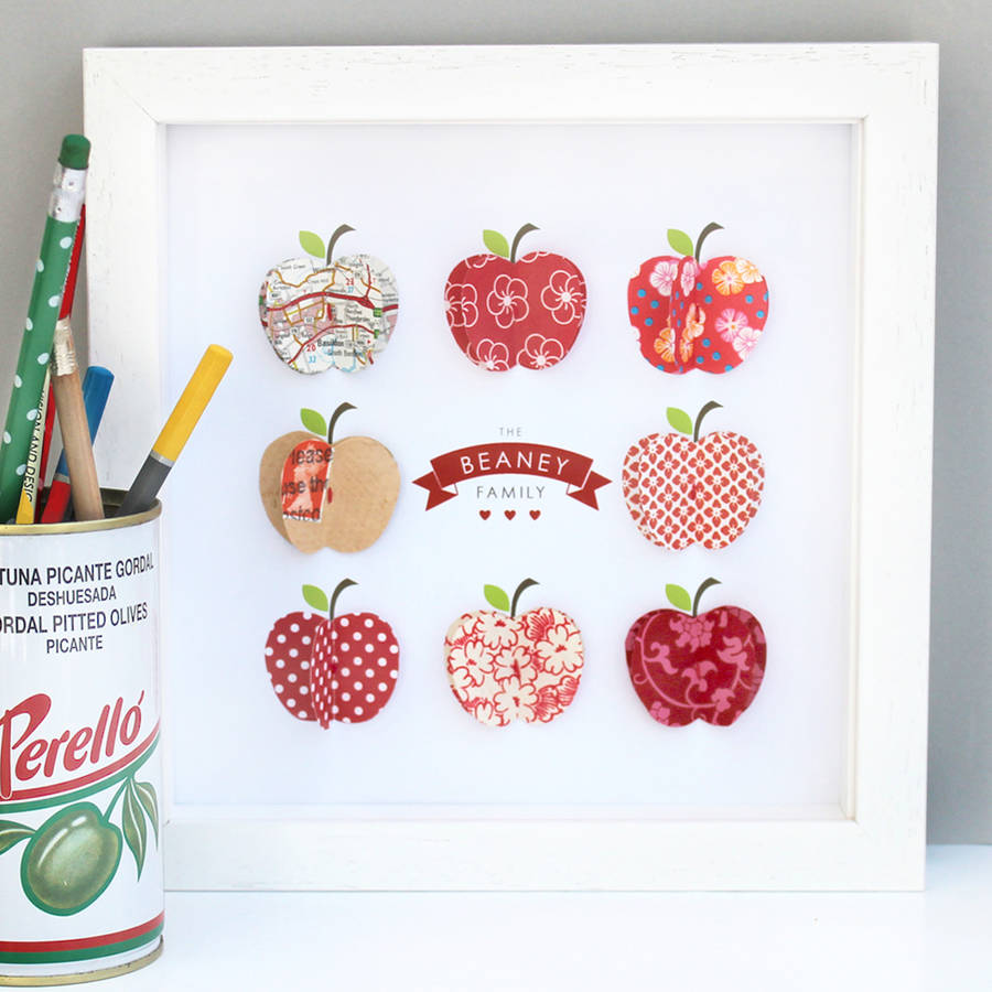 Personalised Family Paper Apples Art By Sweet Dimple ...