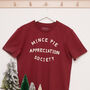 'Mince Pie Appreciation Society' T Shirt Burgundy, thumbnail 2 of 5