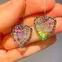 Sparkly Silver Disco Heart Pendant Necklace, thumbnail 2 of 9