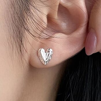 Bridesmaids Sterling Silver Heart Stud Earrings, 3 of 6