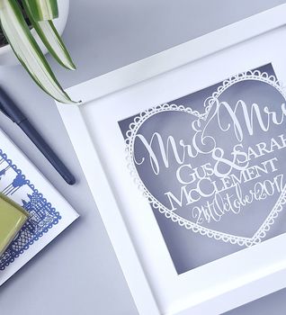 Personalised Wedding Gift Papercut, 5 of 8