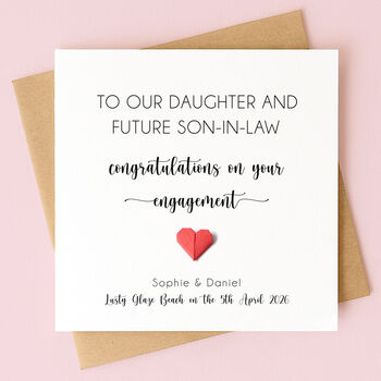 Personalised Engagement Card For Son And Daughter In Law Or Daughter And Son In Law, 2 of 6
