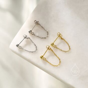 Sterling Silver Ball Chain Earrings, 6 of 12