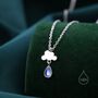 Sterling Silver Rain Cloud With Moonstone Pendant Necklace, thumbnail 1 of 11