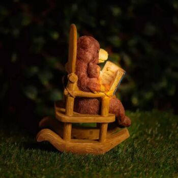 Rocking Chair Sitting Bear Solar Power Garden Ornament, 5 of 6