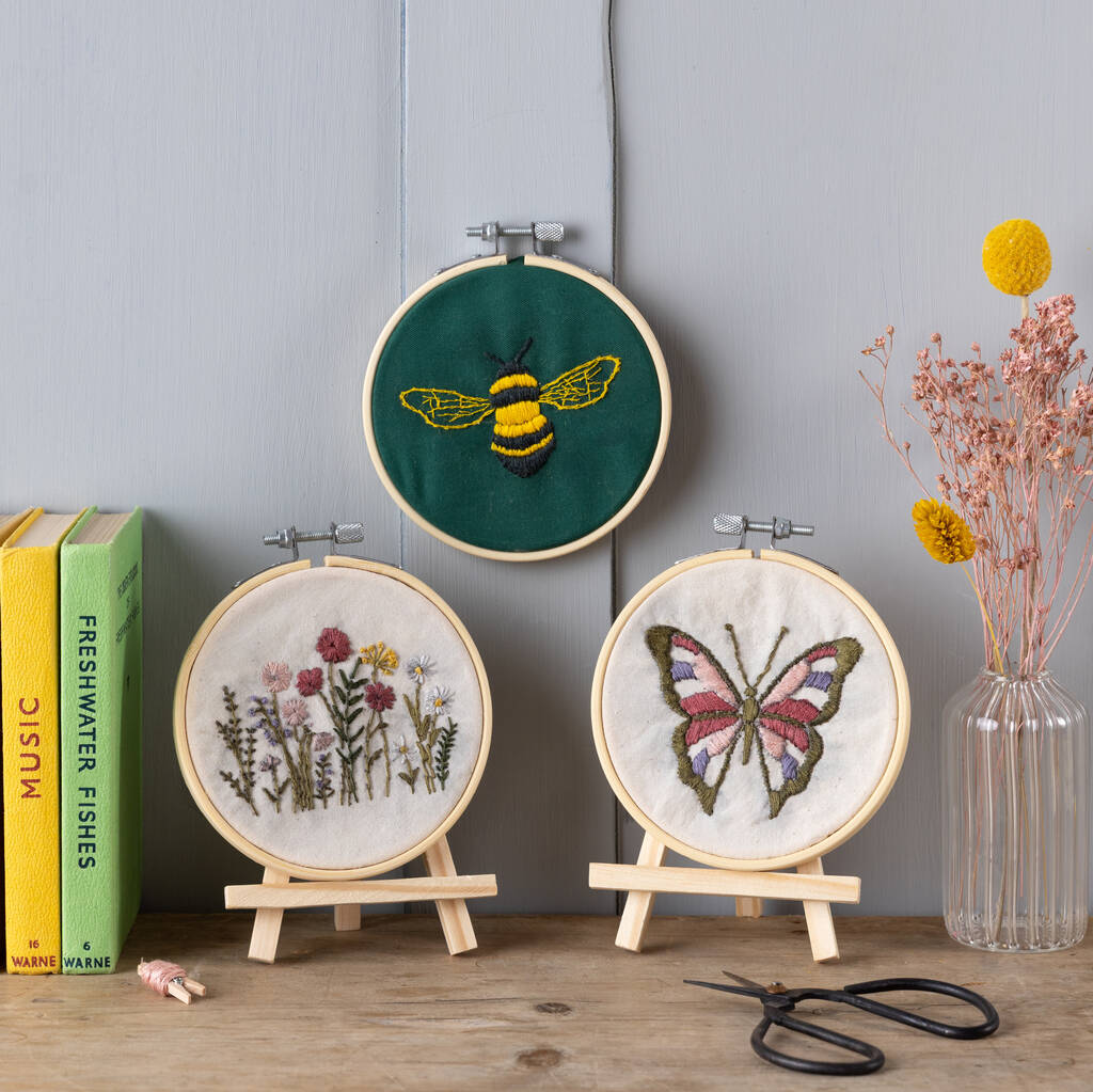 Mini Garden Embroidery Kit Set Of Three, 1 of 4