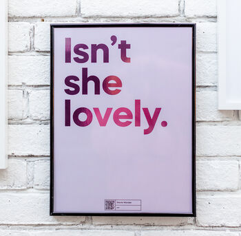 Music Lyric Print That Plays 'Isnt She Lovely', 6 of 6