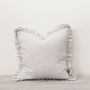 Oli Ruffle Linen Cushion Silver Grey, thumbnail 2 of 8