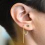 Emerald May Birthstone Silver Threader Earrings, thumbnail 4 of 9