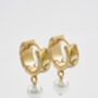 Blackberry Bramble Pearl Drop Gold Huggie Earrings, thumbnail 5 of 8