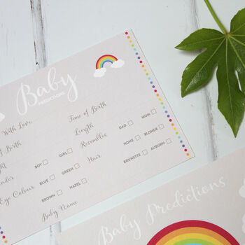 Rainbow Baby Shower Prediction Cards, 2 of 5