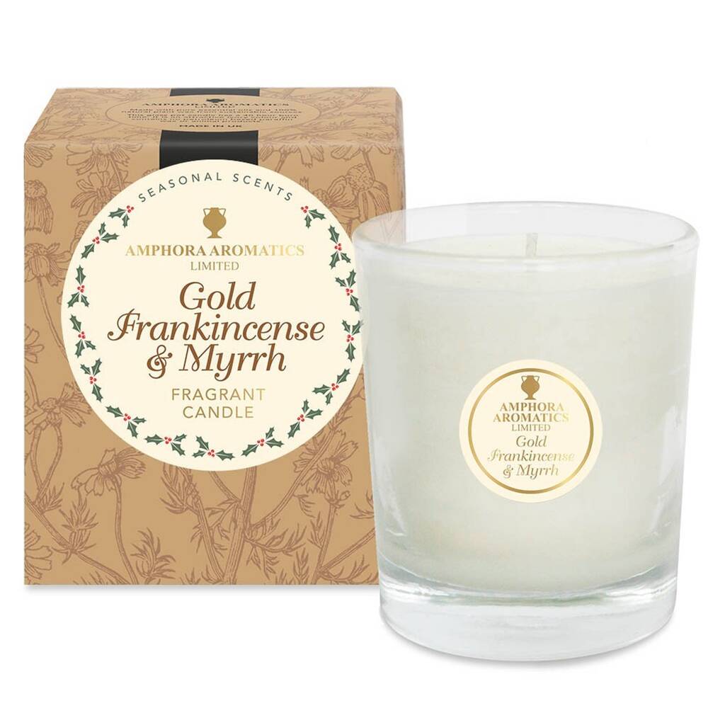Gold, Frankincense And Myrrh 40hr Pot Candle By Amphora Aromatics